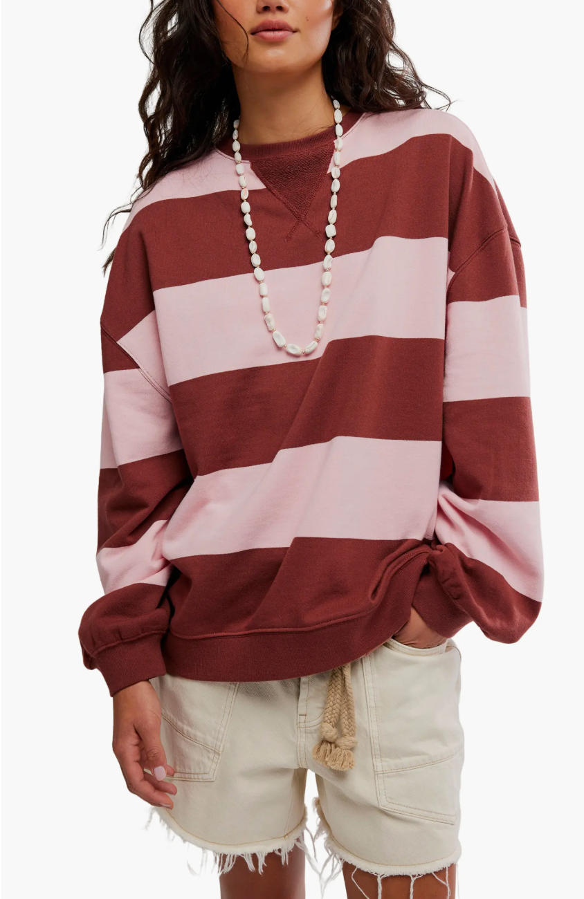 Oversize Stripe Sweatshirt - Free People