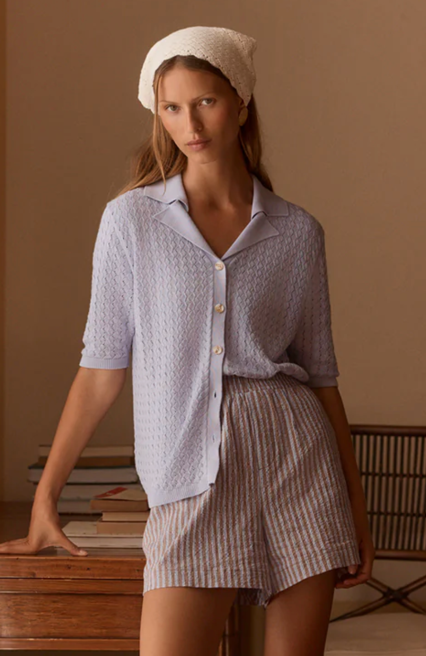 Darina Short 4- Cocoa Blue Stripe- varley