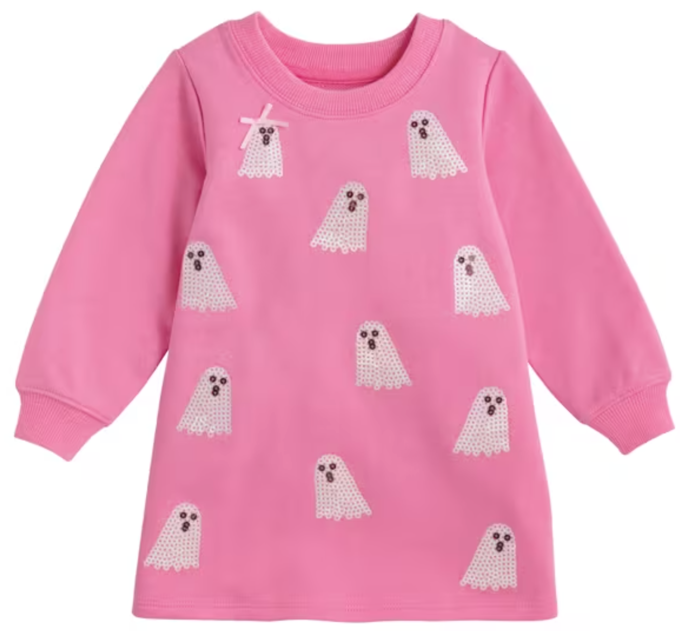 Sequin Ghost Sweatershirt Dress