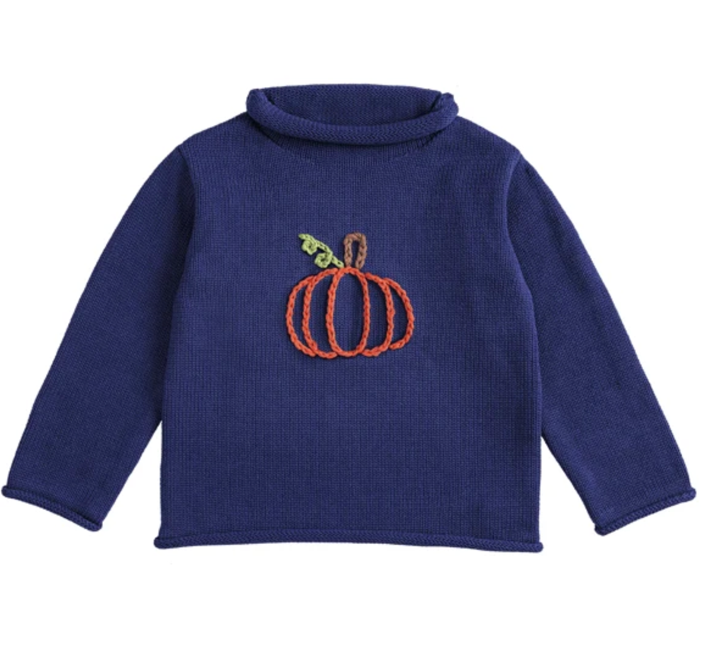 Navy Pumpkin Rollneck Sweater