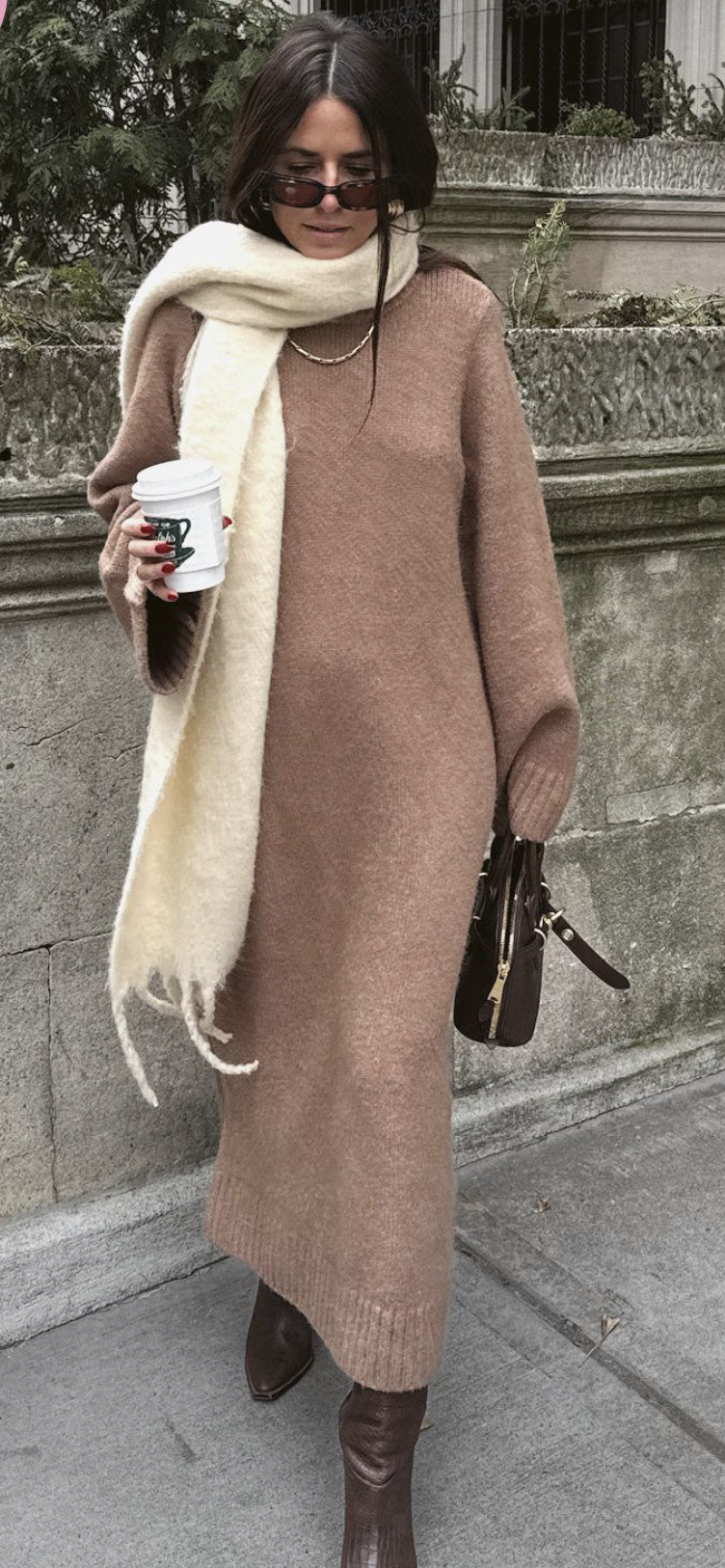 Lorraine Maxi Sweater Dress - Maple Brown Knit - Show Me Your Mumu