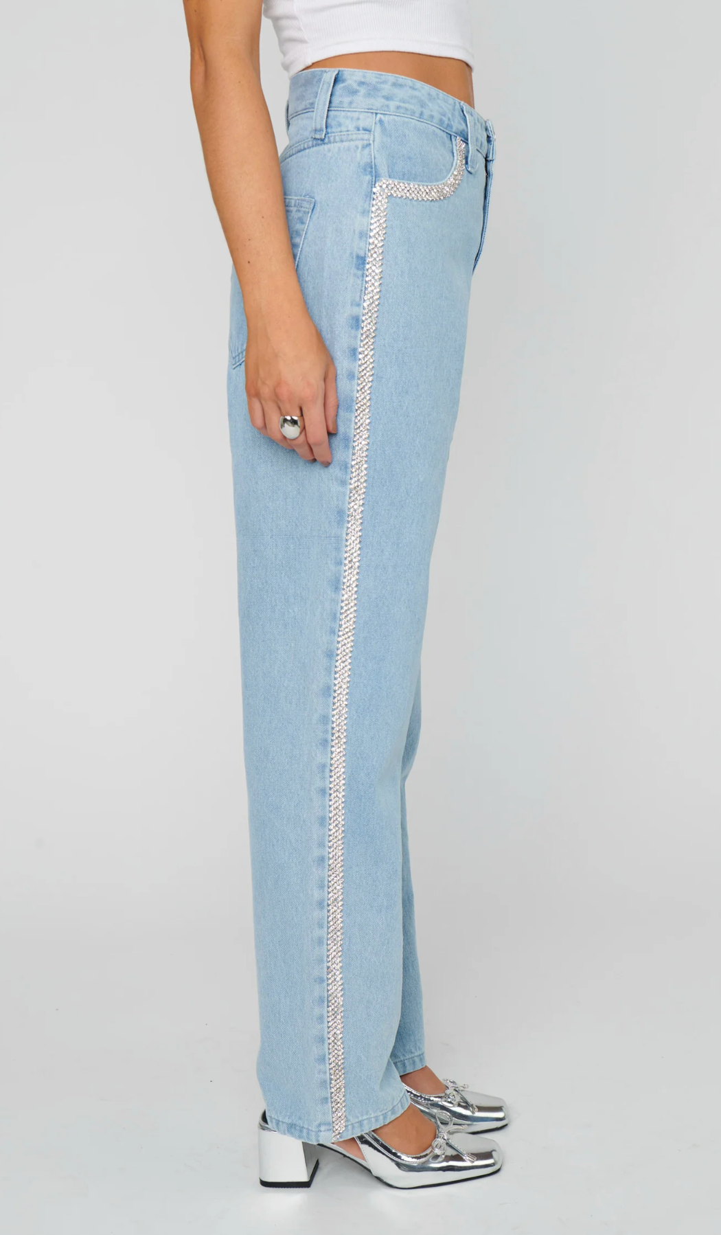 Icon Jeans Indigo with Rhinestone Trim