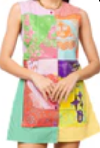 Colorblock Gingham Queen Card Logo Button Up Cotton Dress - Queen Of Sparkles