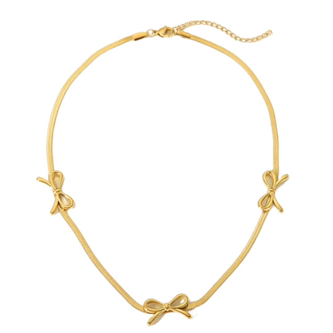 Multi Bow Gold Necklace