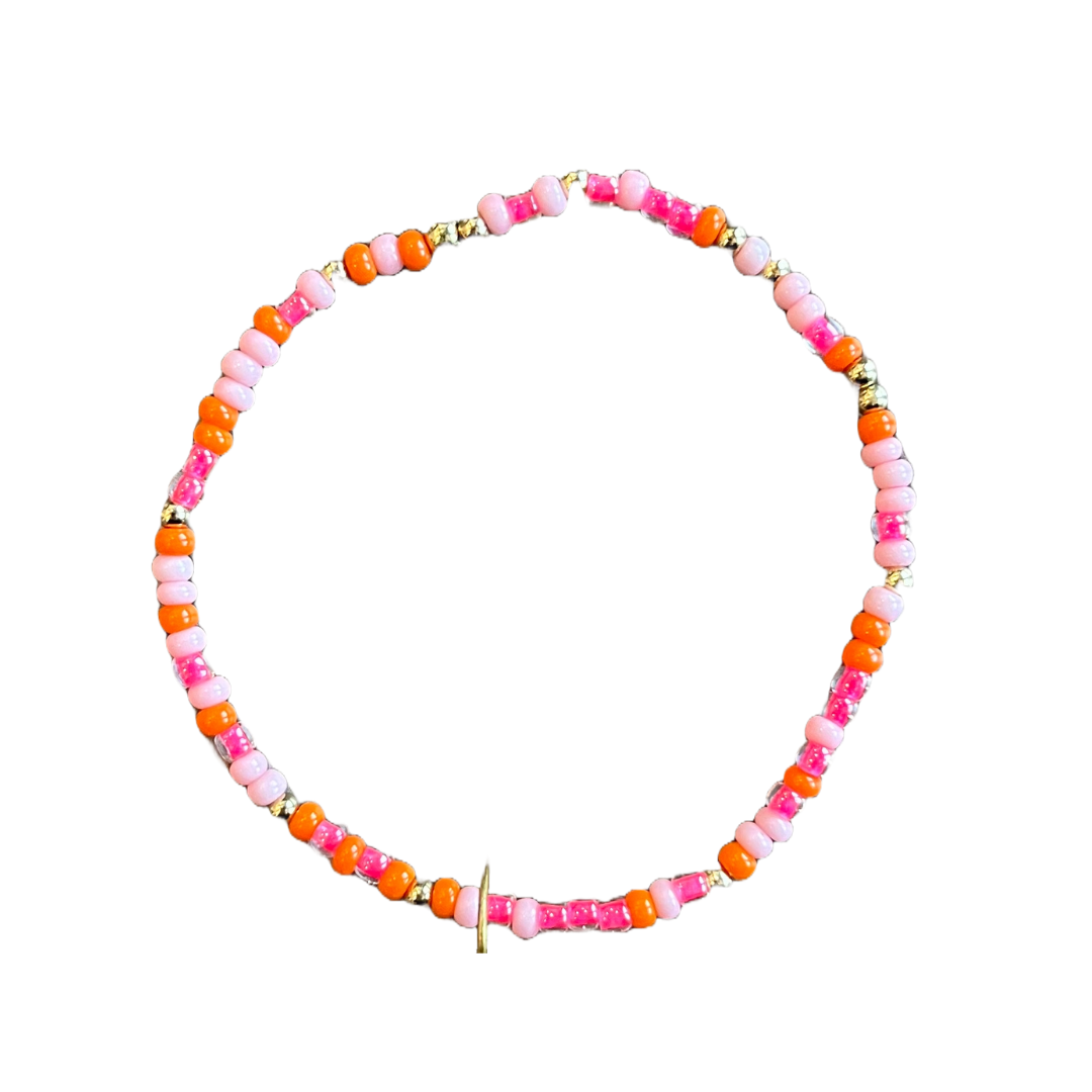 Pink & Orange Small Sprinkle Bracelet