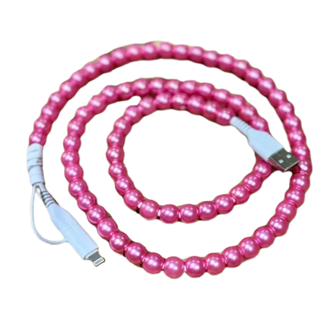 Beaded Charger Pink