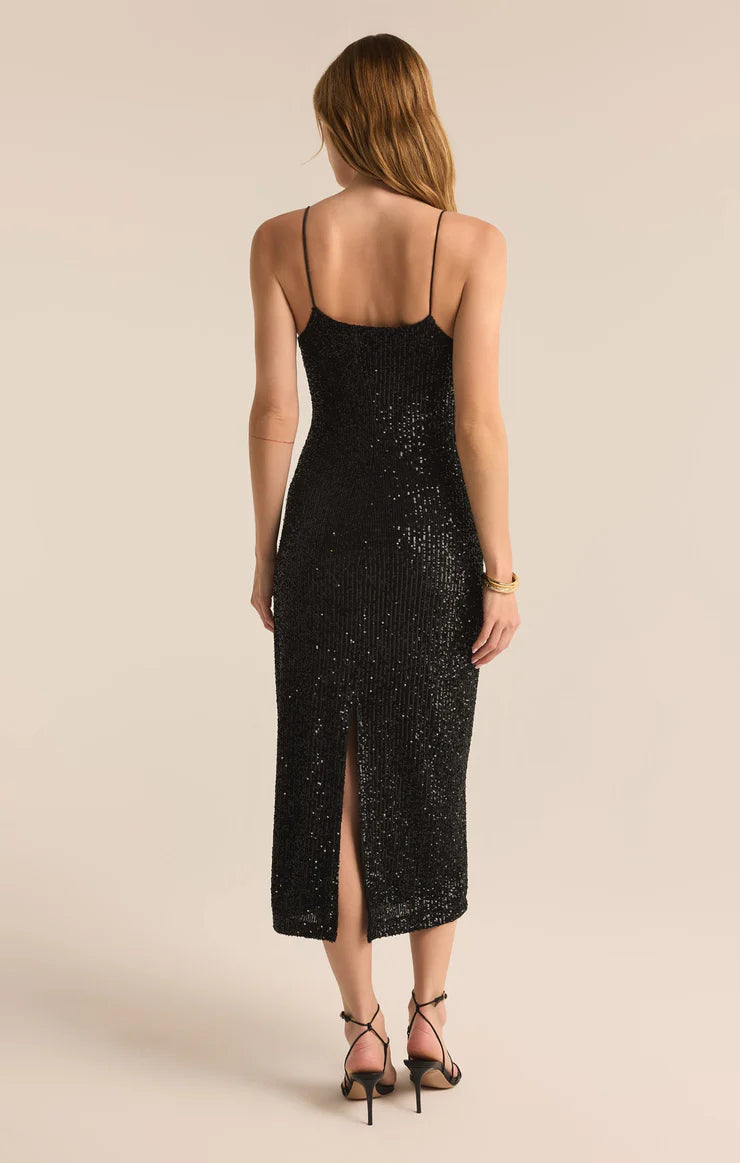 Paulina Sequin Dress Black