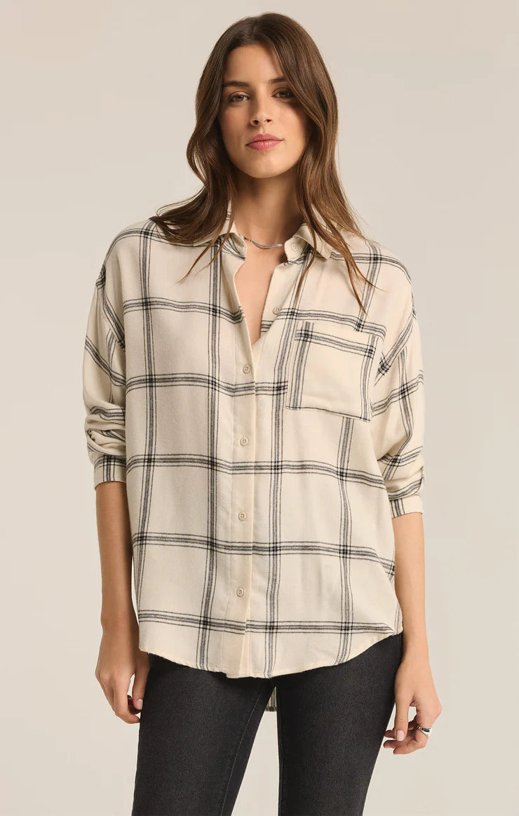 River Plaid Button Up Sea Salt