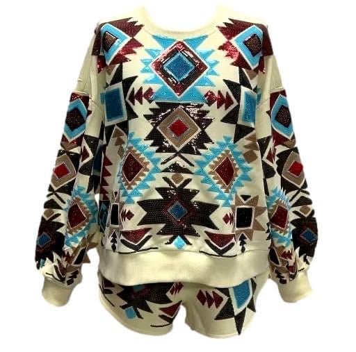 Aztec Print Sweatshirt