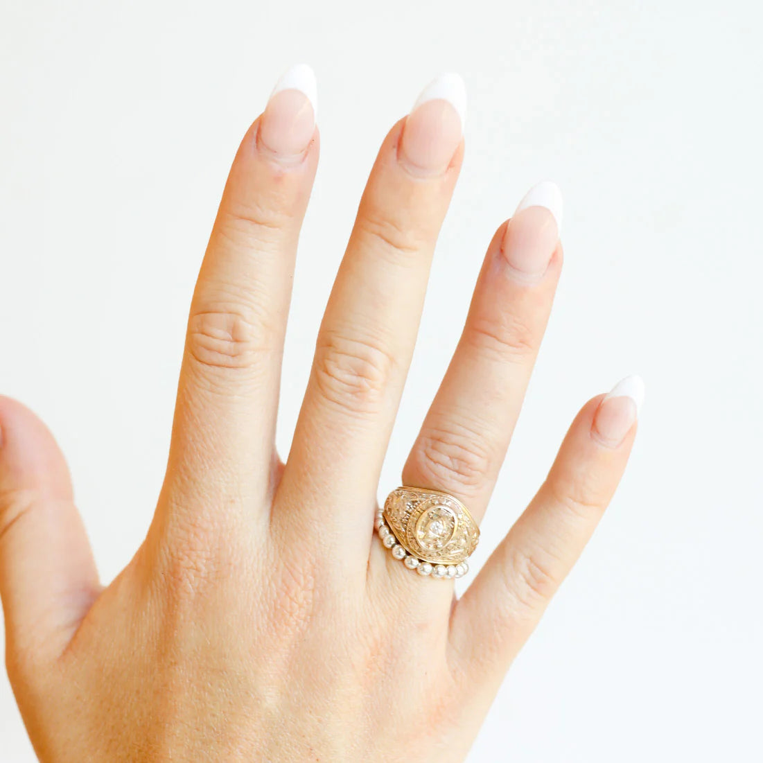 Lauren Beaded Ring - Silver