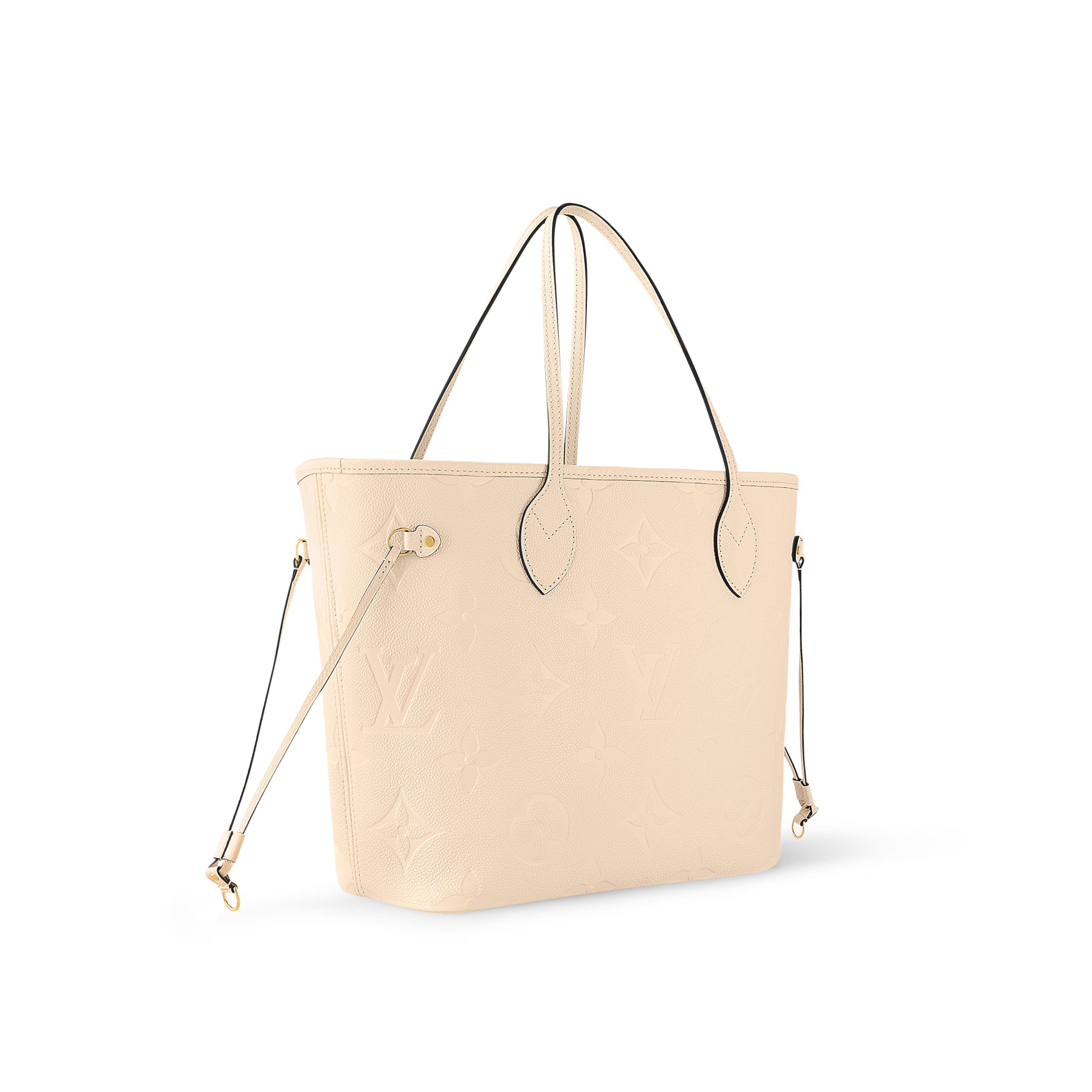 Louis Vuitton Neverfull MM Leather Tote bag In Cream Beige