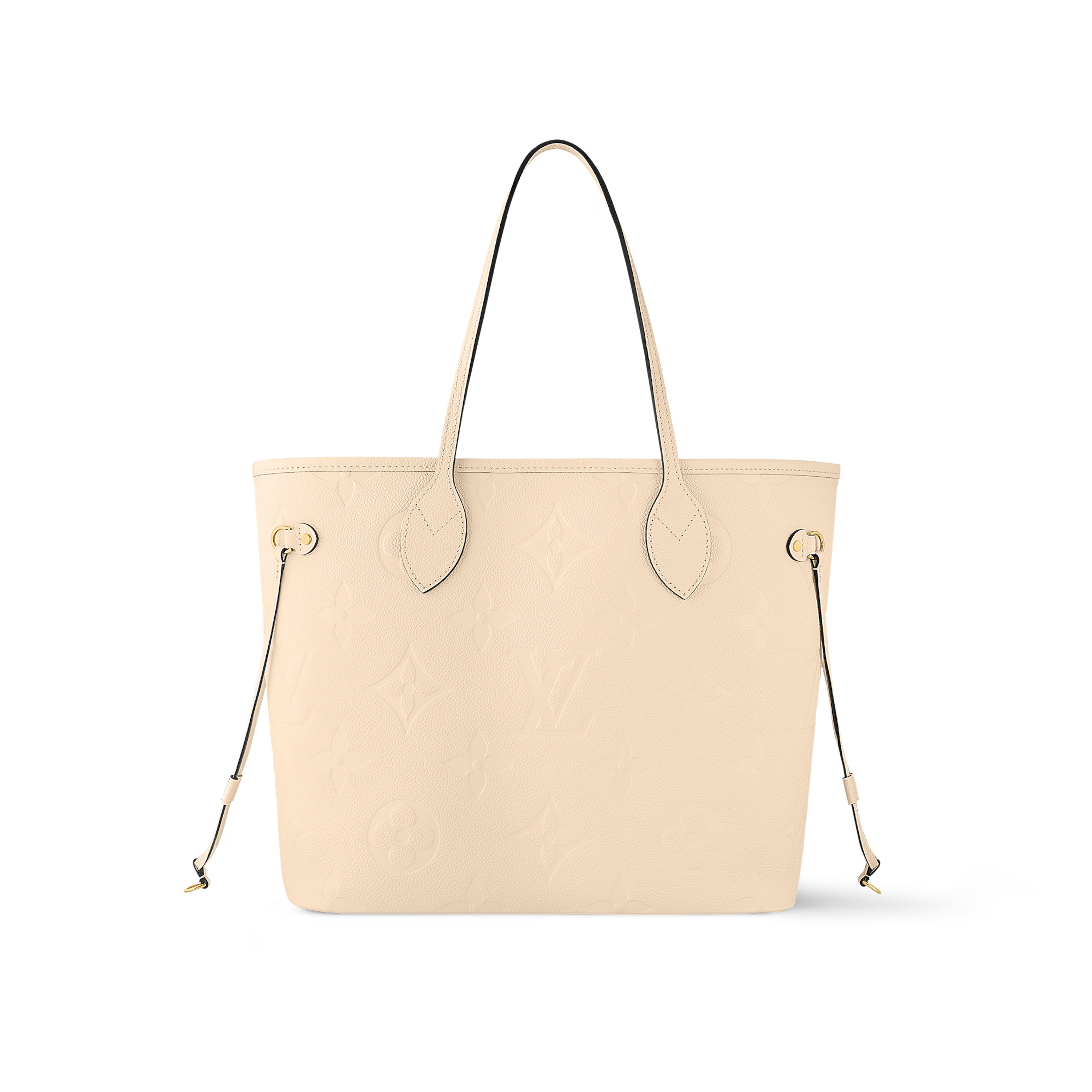 Louis Vuitton Neverfull MM Leather Tote bag In Cream Beige