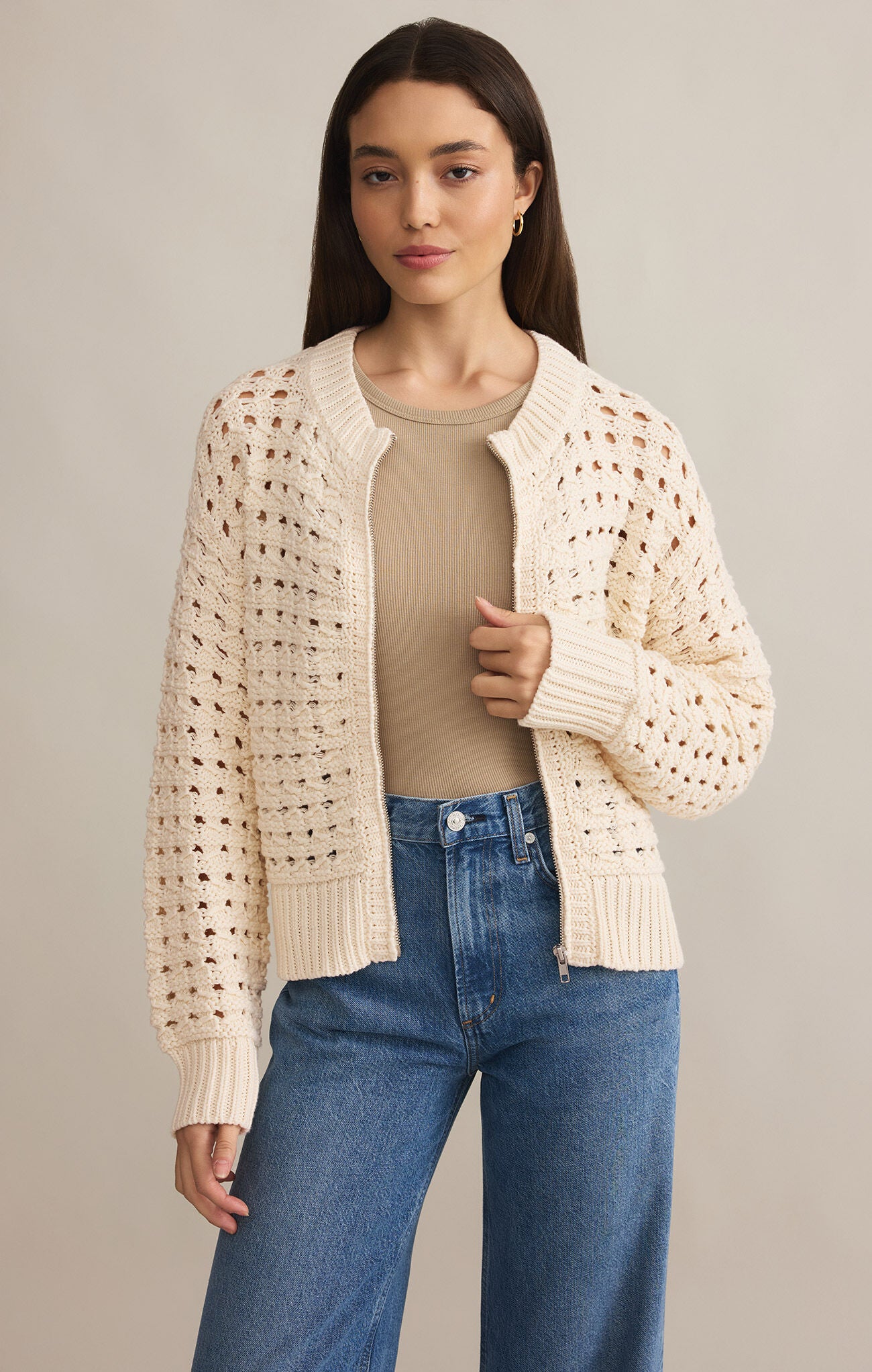 Liam Sweater Jacket - Sea Salt