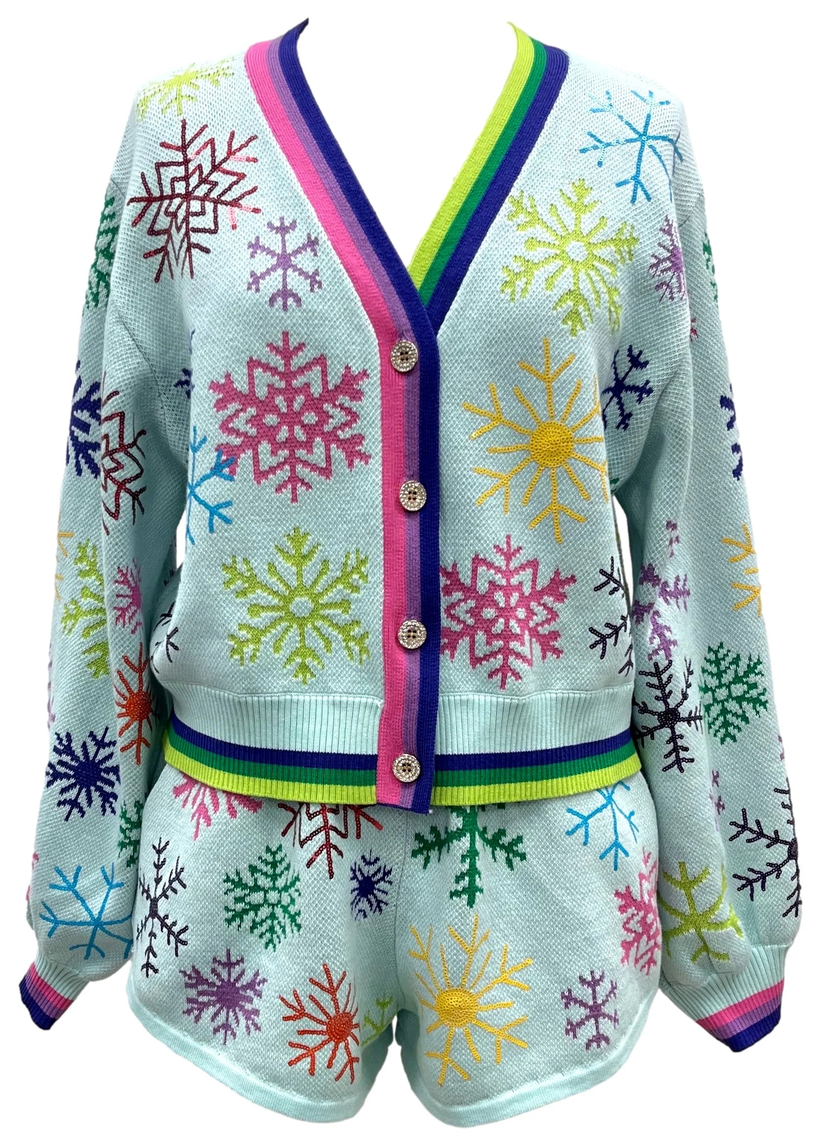 Rainbow Snowflake Cardigan