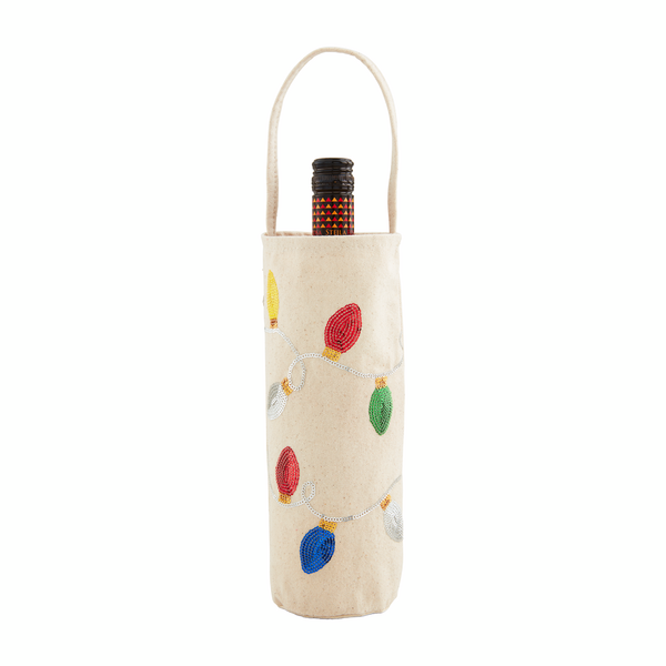 White Sequin Wine Bag