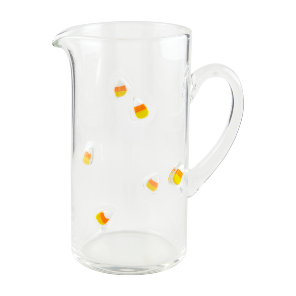 Glass Candy Corn Pitcher