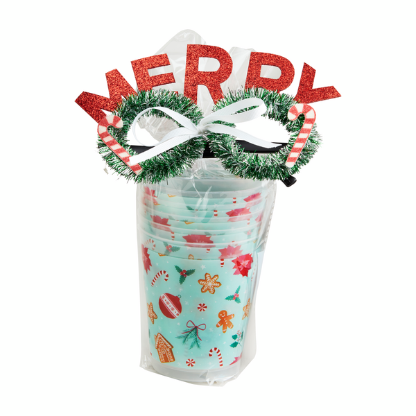 Holiday Party Cup Gift Set Blue