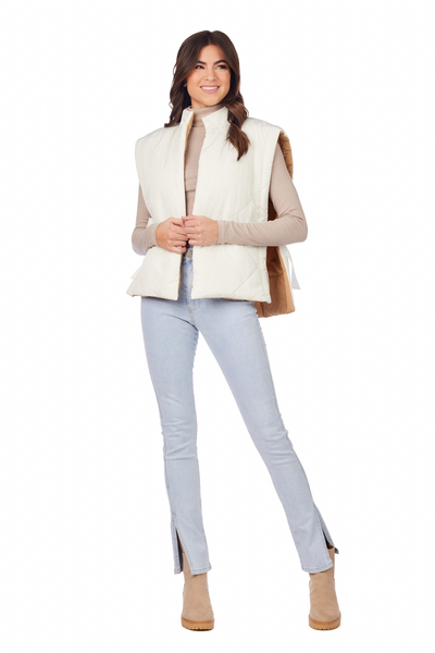 Dixie Reversible Puffer Vest Tan