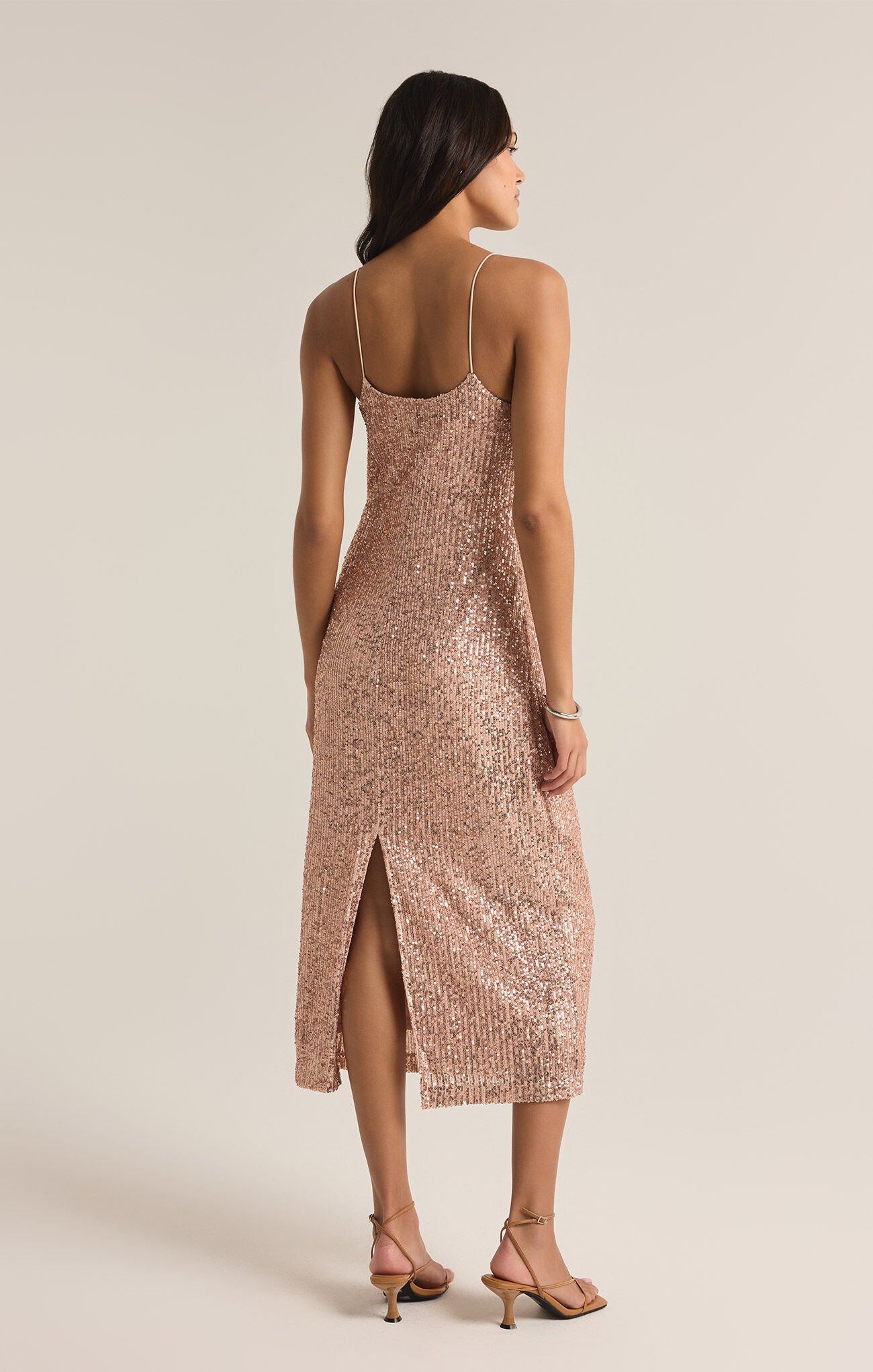 Paulina Sequin Dress Rose Gold