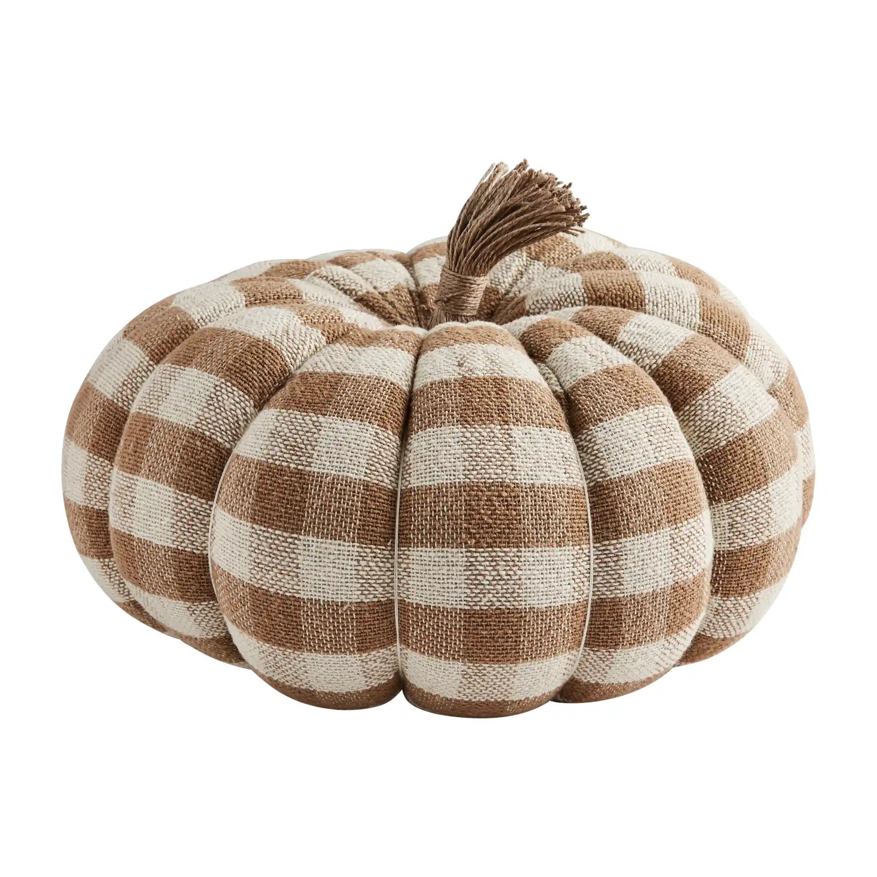 Medium Checkered Pumpkin Sitter Brown